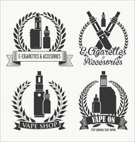 Elemente für Vapor Bar und Vape Shop elektronische Zigarette vektor