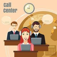 Call-Center-Team-Konzept, Cartoon-Stil vektor