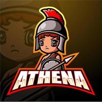 athena maskottchen esport logo design vektor