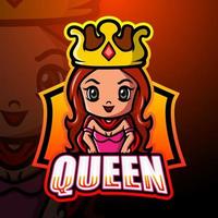 queen mascot esport logotypdesign vektor