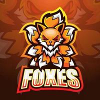 foxes maskot esport logotypdesign vektor