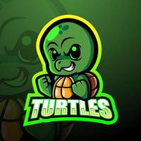 turtle maskot esport logo design vektor