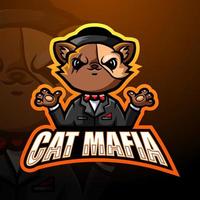 katzenmafia-maskottchen-esport-logo-design vektor