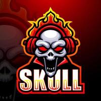 skull fire maskot esport logotypdesign vektor