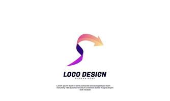 Stock Vektor abstrakte kreative Inspiration moderner Logo-Pfeil für Firmen- oder Geschäftsverlaufsfarbdesign-Vorlage