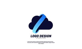 Lager Vektor abstrakte kreative Idee Cloud-Logo für Unternehmen oder Unternehmen Farbverlauf Design-Vorlage