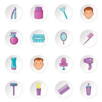 Barbershop-Icons Set, Cartoon-Stil vektor