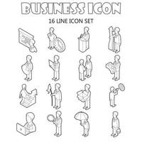 business ikoner set, dispositionsstil vektor