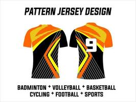 Illustration des Jersey-Druckdesigns für Fußball-, Volleyball-, Basketball-, Radsport-, Badminton- und Gaming-Sportmannschaften vektor