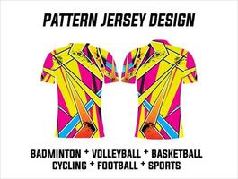 Illustration des Jersey-Druckdesigns für Fußball-, Volleyball-, Basketball-, Radsport-, Badminton- und Gaming-Sportmannschaften vektor