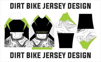 sublimering dirt bike jersey designillustration. jerseymall fram, bak, krage och ärmar vektor