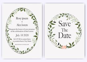 Hochzeit laden, Einladung, Save the Date Kartenentwurf mit eleganter Lavendelgartenanemone ein. vektor