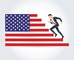 affärsman som kör USA, running america vector