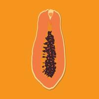 halb geschnittene Papaya-Illustration vektor