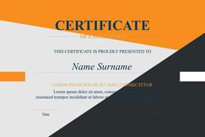 kreativt certifikat för uppskattning utmärkelsen mall vektor