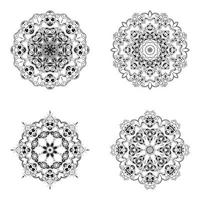 Set Bundle Schwarz-Weiß-Mandala-Vektorelement vektor