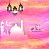 Abstrakt Eid Mubarak islamisk bakgrund vektor