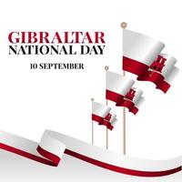 gibraltar nationaltag vektor lllustration