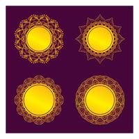 Golden mandala ramdesign vektor