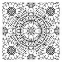 cirkulärt mönster i form av mandala för henna, mehndi, tatuering, dekoration. målarbok sida. vektor