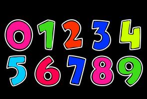 Neonstil alfabeter nummer för barn vektor