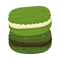 macaroon av matcha vektor