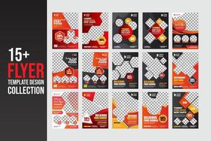 moderne und kreative fast-food-restaurant-flyer-sammlung vektor