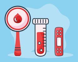 tre ikoner för blodgivning vektor