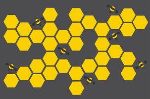 Hexagonbienenstock-Designkunst und Raumhintergrund vektor