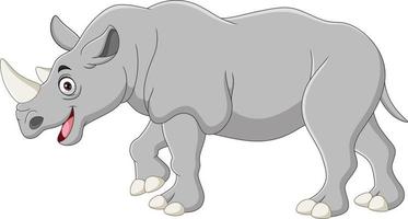 tecknad noshörning på vit bakgrund vektor