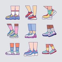 nio sneakers sport ikoner vektor