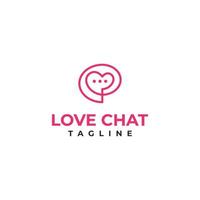 Liebes-Chat-Line-Logo-Design vektor