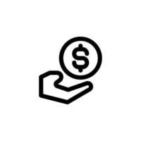 inkomst ikon design vektor symbol betalning, dollar, mynt, pengar