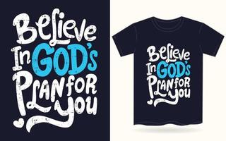 tror på gud typografi för t-shirt vektor