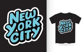 new york city modern design t-shirt med bokstäver för t-shirt vektor