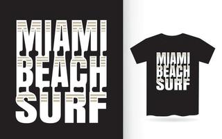 modernes schriftzugdesign der miami beach brandung für t-shirt vektor