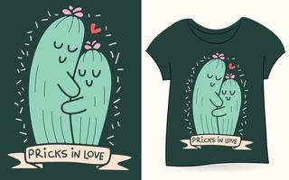 kaktus par illustration för t-shirt vektor