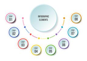 Halbkreisdiagramm, Infografik Timeline-Vorlagen vektor