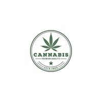 Cannabis-Logo-Vorlage in weißem Hintergrund vektor