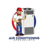 hvac-service-cartoon-charakter-design-illustration vektor