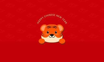 frohes chinesisches neujahr 2022 mit tigercharakter. vektor