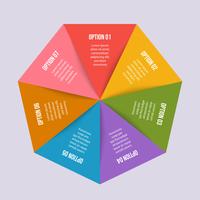 Cirkeldiagram, Geometrisk infografisk med triangelform vektor