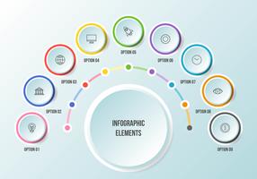 Half Circle-diagram, Tidslinje infografiska mallar vektor