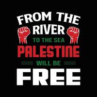 Palästina-T-Shirt-Design. retten sie gaza, retten sie den palästina-protesthemdvektor. vektor