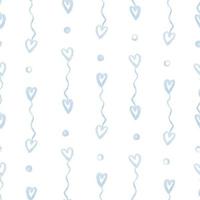 Nahtloser Valentinstag-Musterhintergrund mit blauem Herzen, Valentinskarte vektor