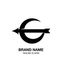 Logo Halbmond Pfeil minimalistisch Symbol Vektor Symbol flaches Design