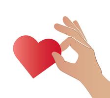 hand som håller hjärtat konstvektorn vektor
