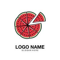 Logo Wassermelone minimalistisch Symbol Vektor Symbol flache Bauweise