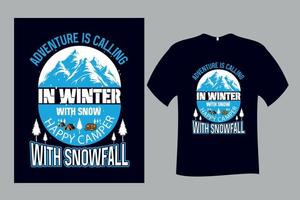 Fröhlicher Camper-Winter mit Schnee-T-Shirt-Design vektor