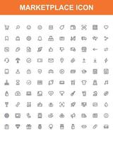 ställa in pack marknadsplats app ikon symbol vektor